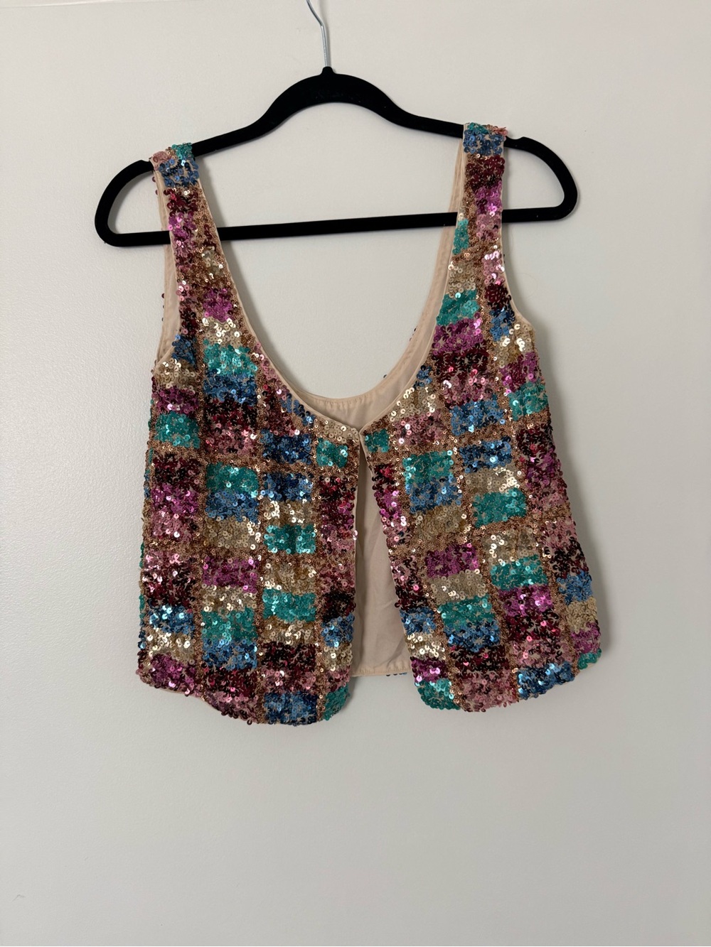 Sequin Checkerboard Crop Tank - Multi Color - Picture 2 of 2